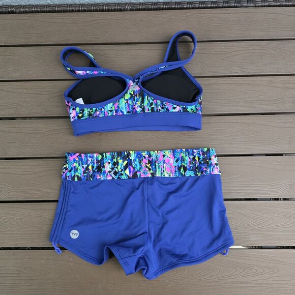 TYR Machu Pichau Multicolor Racerback Top W/ Boyshorts & Tank Sz S New Sample - Picture 3 of 5